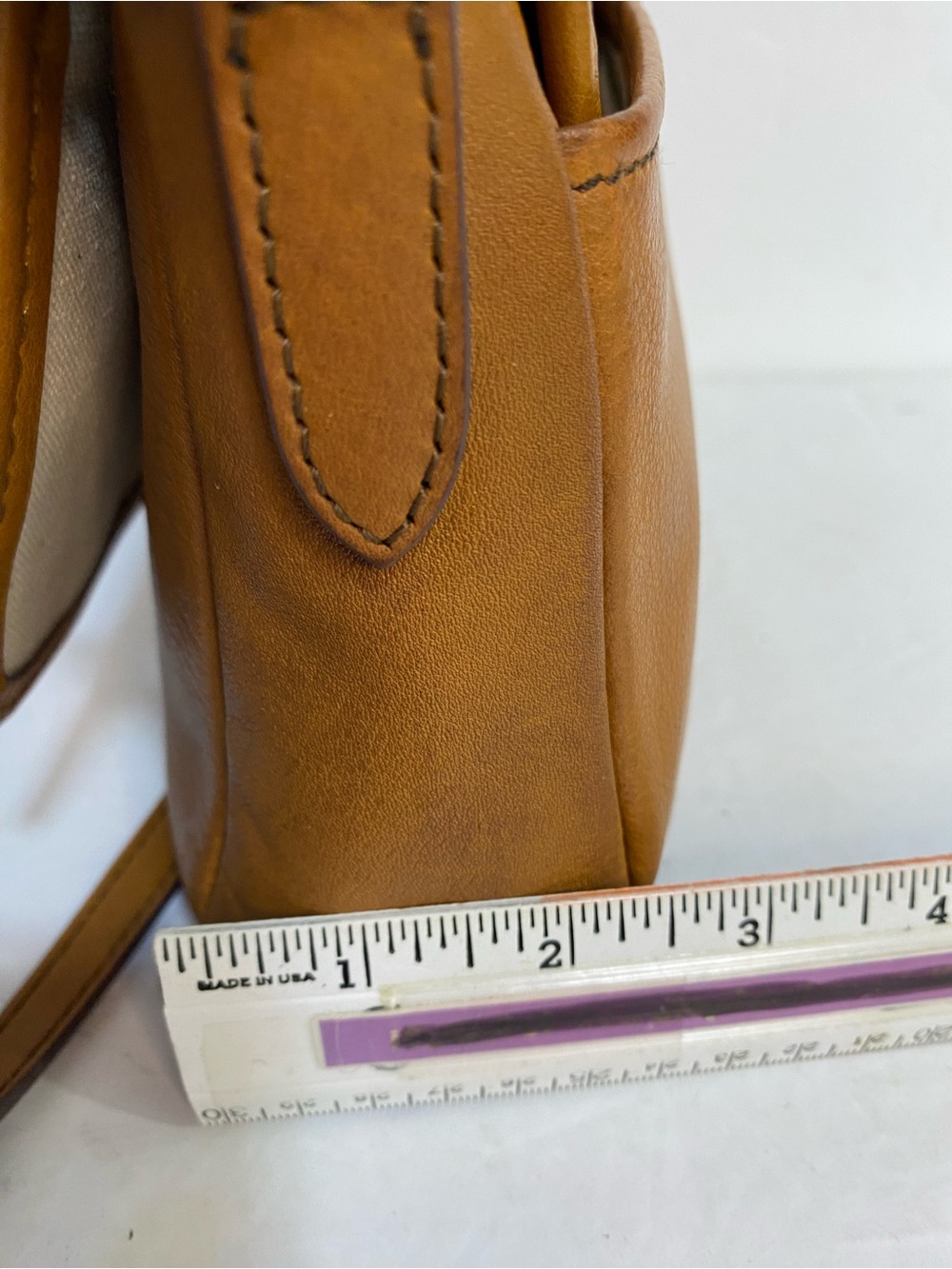 margot Tan Leather Crossbody with Turn-Lock Detail - Picture 13 of 15